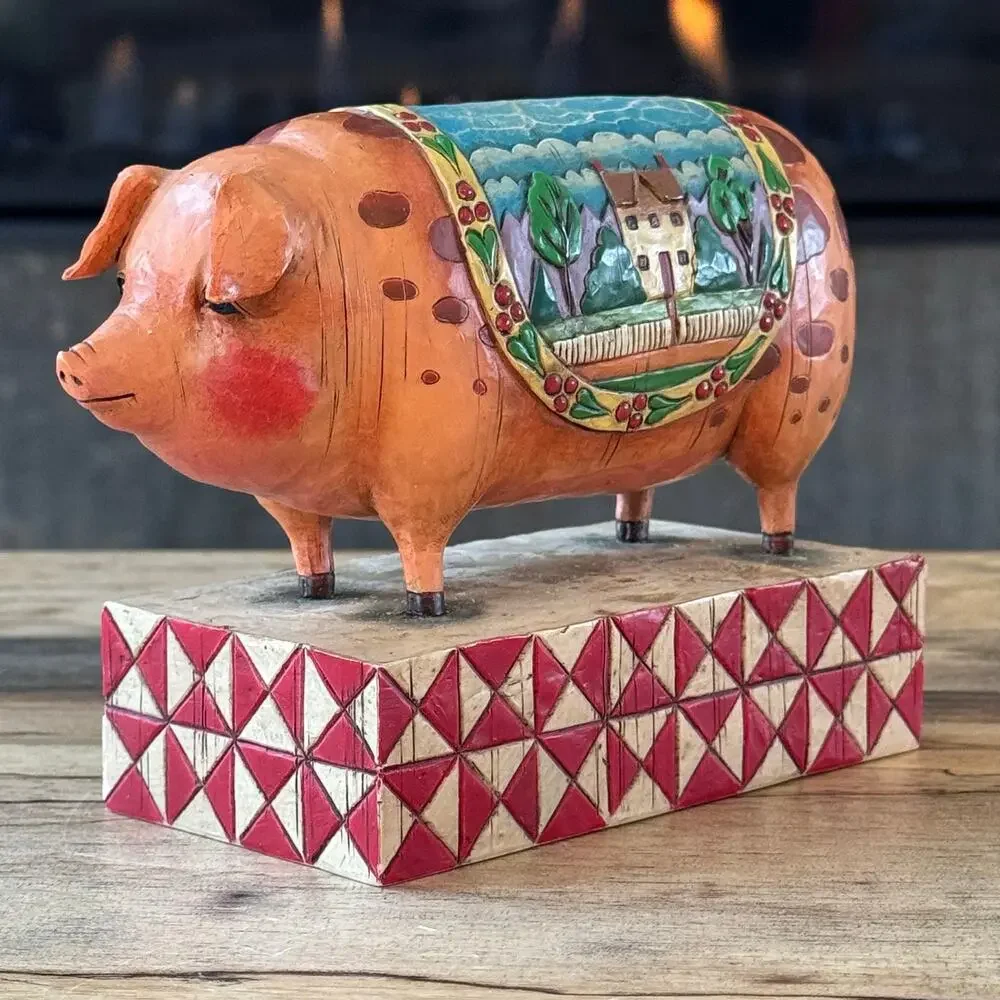 Jim Shore Heartwood Creek Country Heritage Pig Figurine 2003 Retired 117142